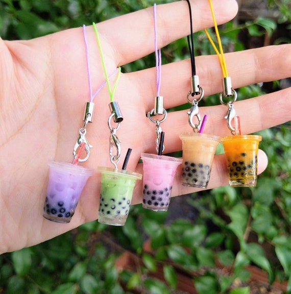 Mini Boba Milk Tea Keychain/boba Phone Charm/ Bubble Tea Etsy UK
