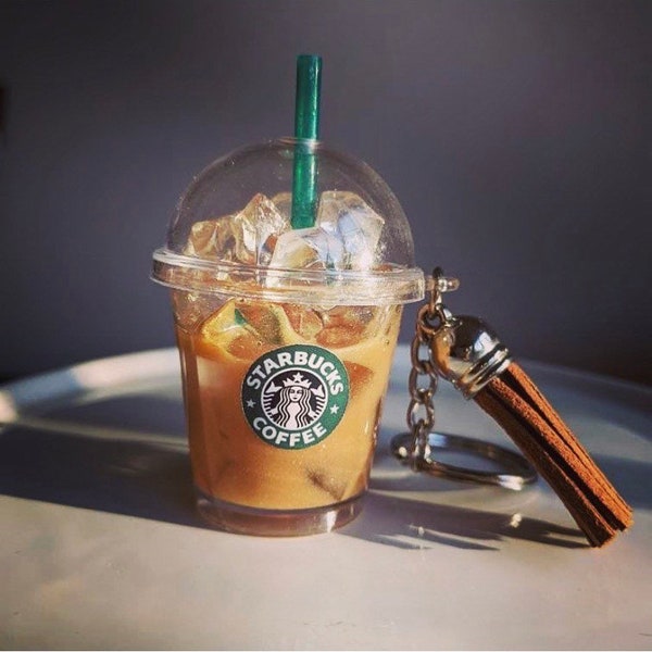 Porte-clés Starbucks, cadeau personnalisé pour elle, chambre de luxe, 2,5 pouces de haut, porte-clés lettre prénom, cadeau pour amateur de café, cadeaux