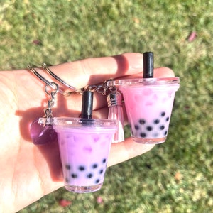 Boba Tea Keychain, Personalized Gift for Her, Bubble Tea Keychains, Christmas gift, Boba lover gift, Birthday Gift, Graduation Gift image 3