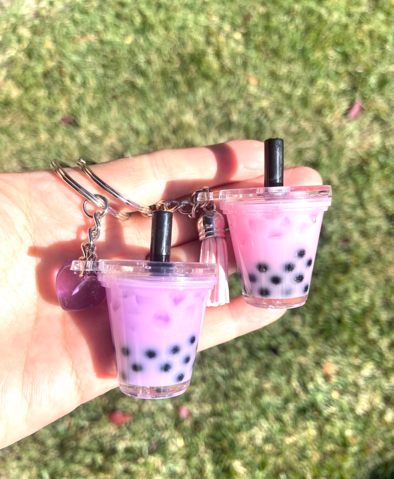 Boba Tea Keychain, Personalized Gift for Her, Bubble Tea Keychains, Christmas gift, Boba lover gift, Birthday Gift, Graduation Gift image 3