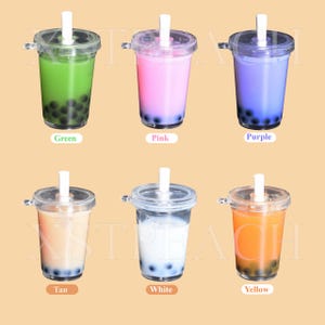 Personalized Liquid Boba Keychain, Shaker Bubble Tea Key Chain, Liquid ...