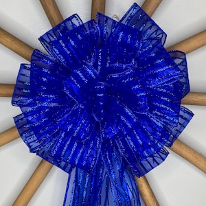Cobalt Night Christmas Tree Bow/ Topper (12 inch)