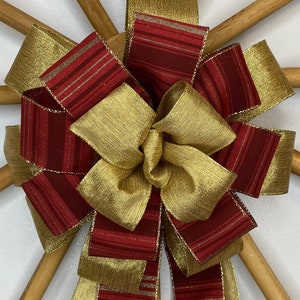 Gestreepte Glory Kerstboom Strik 12 inch