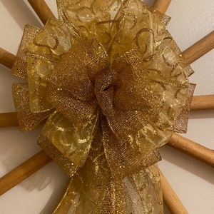 Golden Night Christmas Tree Bow/ Topper (12 inch)