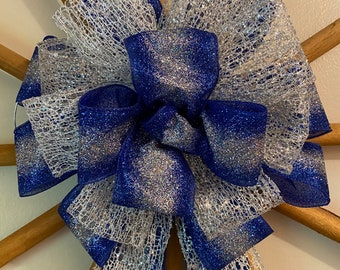 Crystal Light Christmas Tree Bow/ Topper (12 inch)
