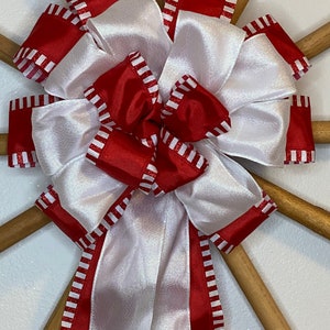 Candy Cane Christmas Tree Bow/ Topper (12 inch)