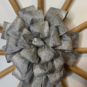 Silver and Gold Shimmer Christmas Tree Bow/ Topper (12 inch)