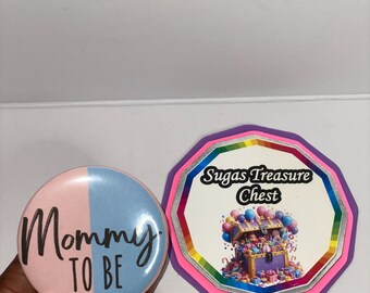 Gender Reveal Baby Shower Pin Buttons, Mommy to be, Daddy to be, Gender Reveal Pin Buttons