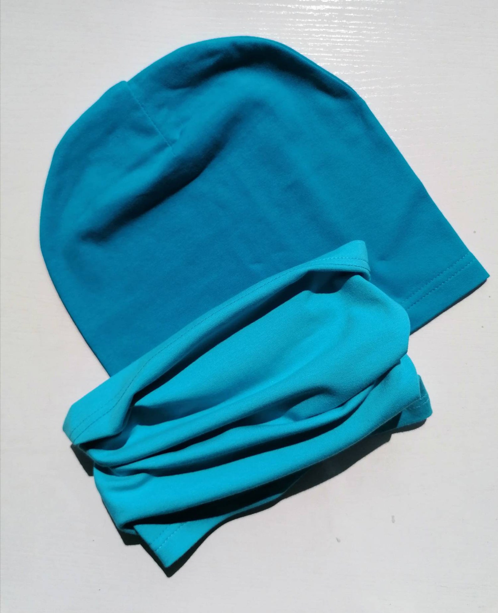 Slouchy beanie light blue hat loopscarf sky blue Beanie | Etsy