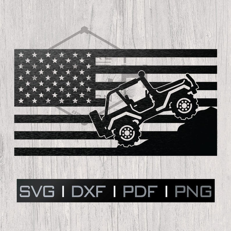 Download Jeep Life Flag Sticker Metal File DXF SVG plasma laser cnc ...