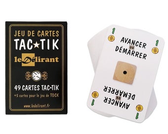 Jeu de Cartes TAC TIK 49 Cartes Tac Tik + 5 Cartes pour Jouer au Jeu de TOC ou Tock Marque française Le Délirant®