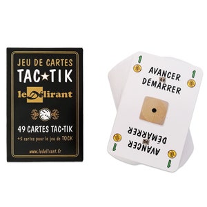 Jeu de Cartes TAC TIK 49 Cartes Tac Tik + 5 Cartes pour Jouer au Jeu de TOC ou Tock Marque française Le Délirant®