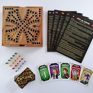 Gioco Da Tavolo Tock Pocket Le Délirant® - Versione Compatta 19x19 Cm, Per 2-4 Giocatori. Gioco Di Strategia E Carte Per Famiglie, Fatto In Francia.