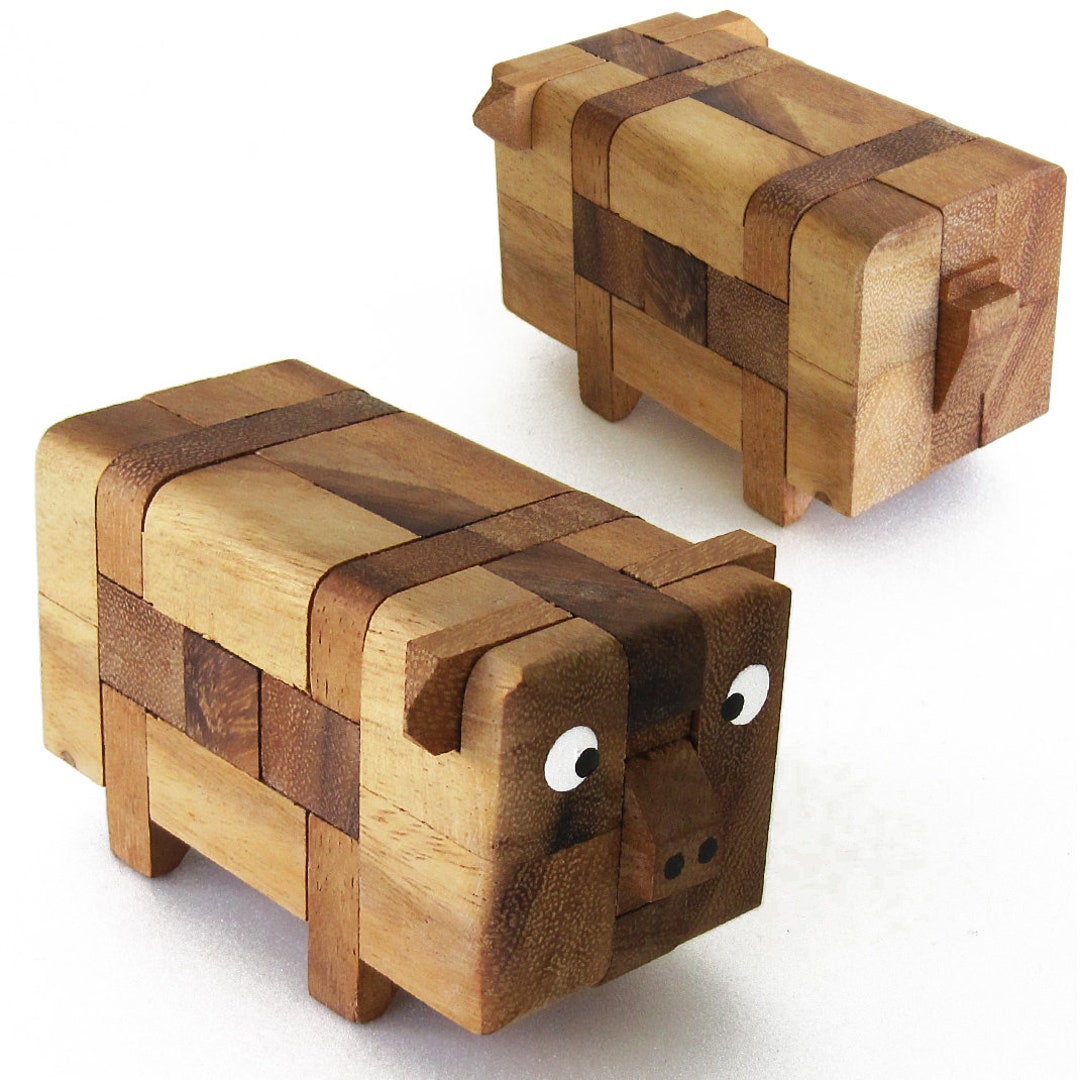 Puzzle Reconstruct PIG PUZZLE the Pig Puzzle! Solid Wood Puzzle Game. French Brand Le ...
