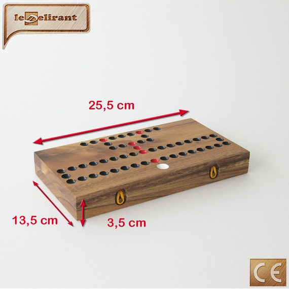 TOC Game or TOCK, 2-6 Players, Board Game Made of Environmentally Friendly Solid Wood Complies with CE Standards. Le Délirant Brand Easy Storage to Take Away or Travel Small Canadian Horses
