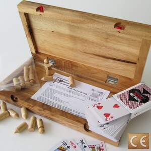 grand jeu de TOC 4 TOCK version de 2 à 4 joueurs, 30x30 cm. Jeux de société familial en bois massif aux normes CE, rangement facile voyage image 2