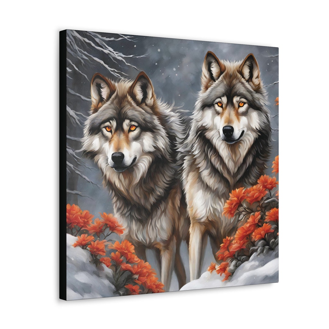 Wolf Wall Art Canvas Gallery Wraps, Wolves Wall Decoration, Wolf Lovers ...