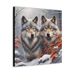 Wolf wall art Canvas Gallery Wraps, Wolf wall decoration, Wolf lovers gifts, Animal wall decor, Trending gifts.