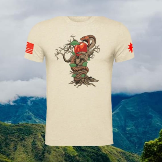 Apple Snake Poly Blend Unisex T Shirt Gift for All Athletic Fit No Shrink Soft Tshirt Silky Smooth Graphic Design tee for Men and Women