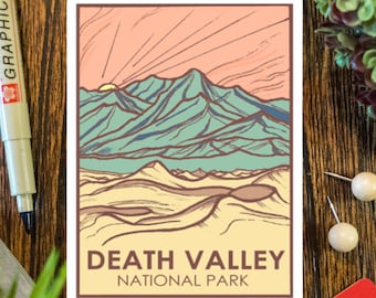 Death Valley National Park Vinyl Sticker Scrapbook Car Decal Bumper Sticker Waterproof Laptop Phone Water Bottles Journals and Planning