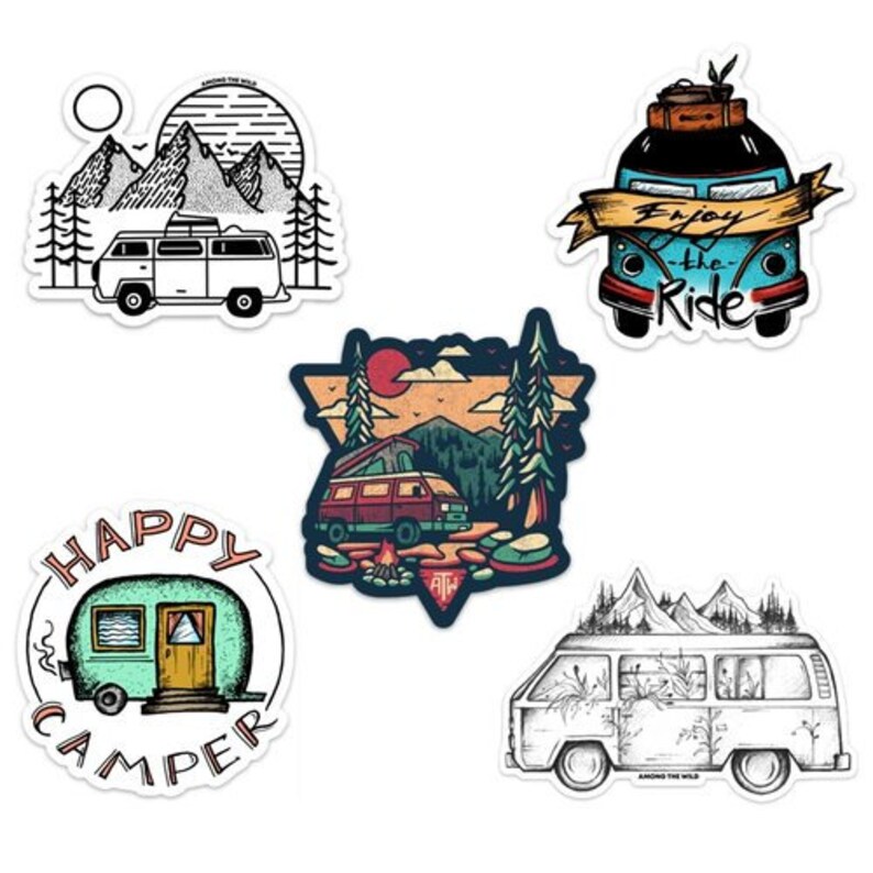 Van Life Sticker Pack Vinyl Scrapbook Car Decal Bumper Waterproof ...