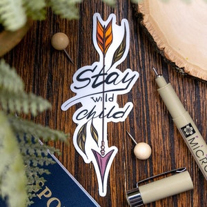 Stay Wild Child Vinyl Sticker Scrapbook Car Decal Bumper Sticker Waterdichte Laptop Telefoon Waterflessen Journals en Planning Notebooks
