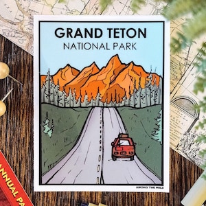 Grand Teton National Park Vinyl Sticker Scrapbook Auto Aufkleber AutoAufkleber Wasserdicht Laptop Phone Wasserflaschen Journals und Planung
