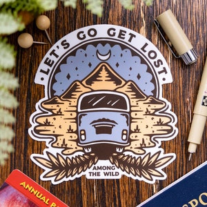 Let's Go Get Lost ビニールステッカー スクラップブック 車用デカール バンパーステッカー 防水 ノートパソコン 携帯電話 ウォーターボトル 日記帳とプランニングノート
