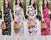 Sizes M L XL. Long Sleeveless Marimekko Dress.