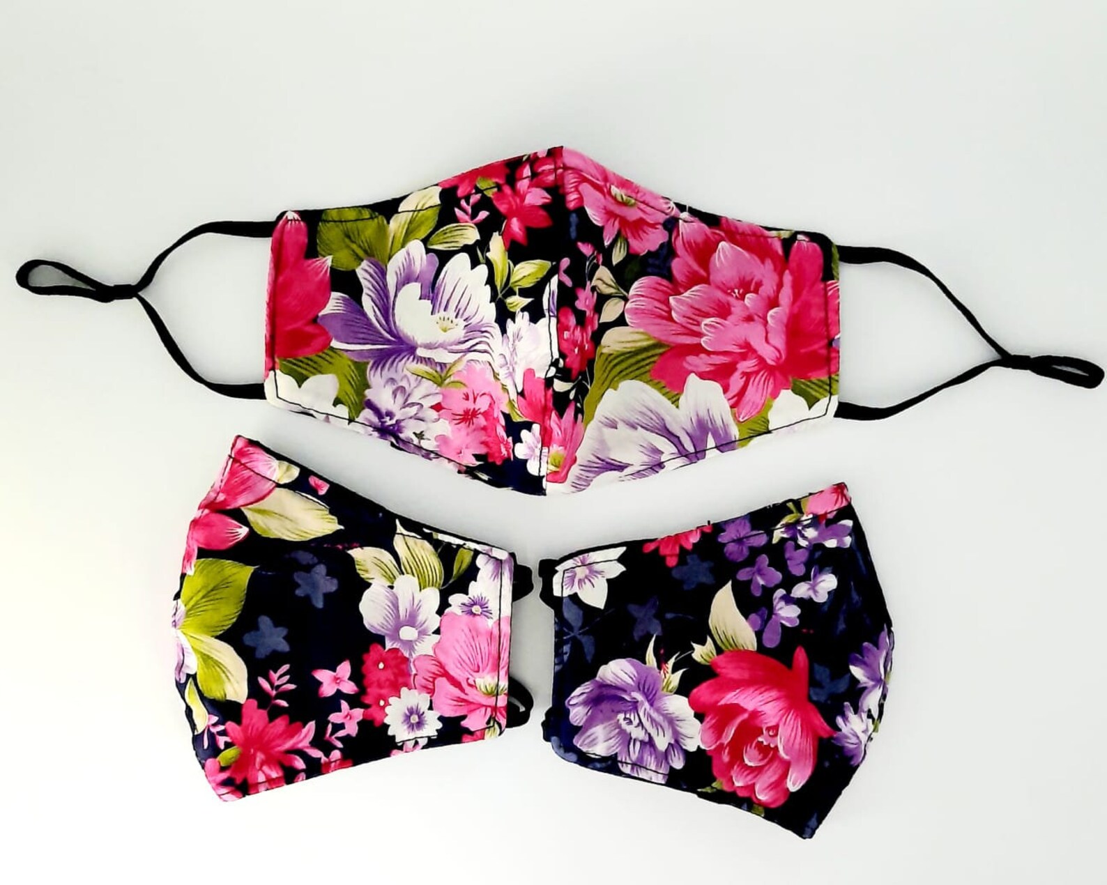 Cotton Face Mask with Floral Print. Washable Reusable with Etsy