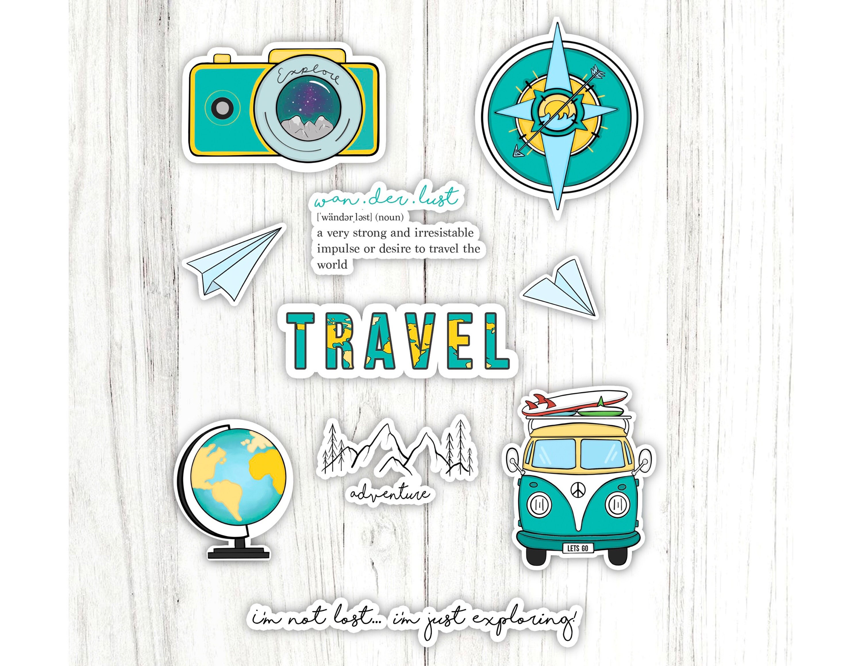 Travel Sticker Set Etsy