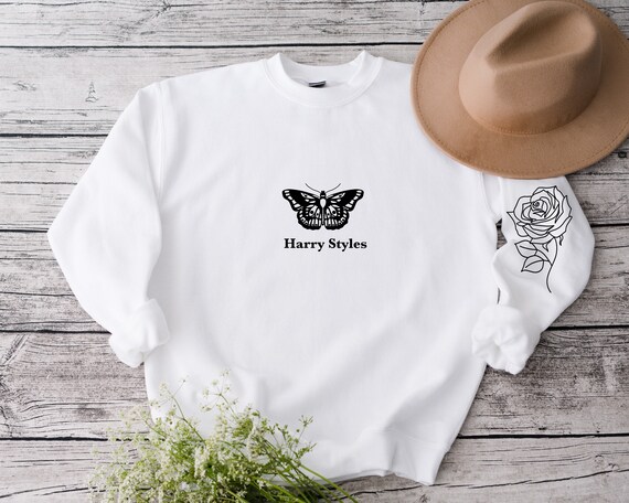 Harry Styles Farfalla Felpa / Harry Styles Rosa Tattoo Felpa / | Etsy Italia
