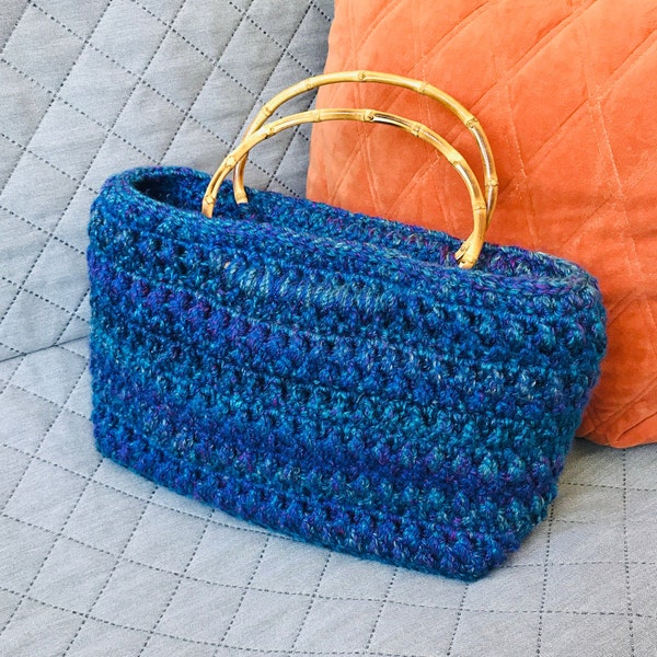 Bamboo Handle Handbag Crochet Pattern, Handbag with Inner Bag Pattern, Easy Pattern, Instant PDF Digital Download