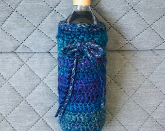 Patrón de ganchillo para funda de vino, soporte para botella de vino, decoración de cocina, patrón de decoración para comedor, patrón fácil, descarga digital instantánea en PDF