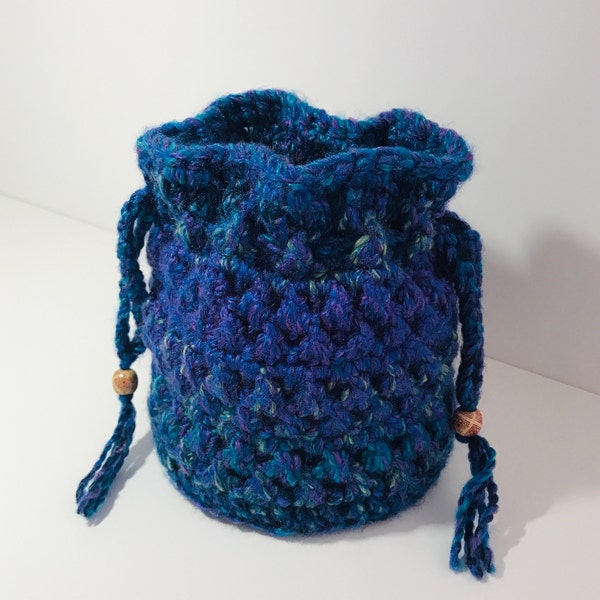 Drawstring Bag Crochet Pattern, Crochet Pouch Pattern, Storage Bag Pattern, Crochet Purse Pattern, Instant PDF Digital Download