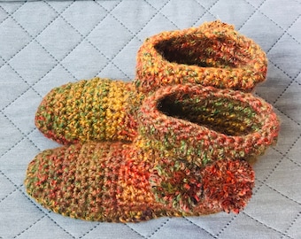 Slipper Boots häkeln, Muster, Hausschuhe, Damenhausschuhe, Regenbogenfarbe Slipper, verschiedene Größen, Instant PDF Digital Download