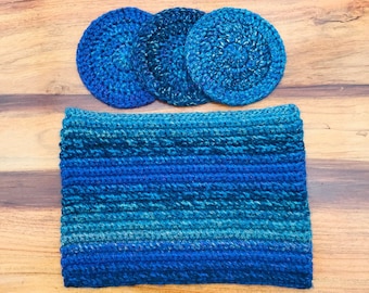 Table Mat and Coaster Crochet Pattern, Square Table Mat Pattern, Round Coaster Pattern, Instant PDF Digital Download