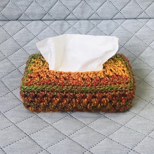 Tissue Box Cover Crochet Pattern, Rectangle Tissue Box Cover, Rainbow Colour Tissue Box Cover, Instant PDF Digital Download