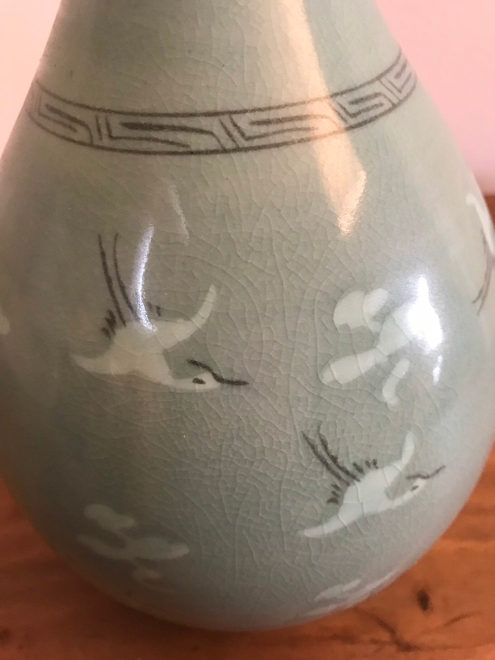 Vintage Korean Celadon / Greenware Vase Etsy