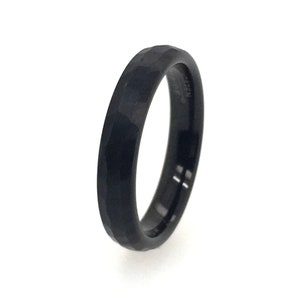 Hammered Zirconium Unisex Wedding Band, Dome-Style, 4mm, Polished Zirconium Interior, Mens Ring, Womens Band