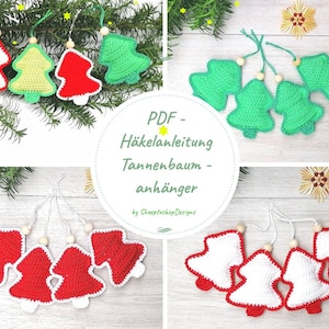Christmas tree pendant PDF - crochet instructions, Christmas tree decorations, Christmas tree decorations, language German