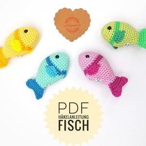 Décoration motif poisson au crochet, téléchargement de fichier PDF, confirmation, allemand anglais, communion, décoration de mariage image 8