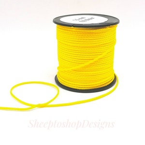 1 m PP cord / cord 1.5 mm, various colors, for pacifier chains, gripping toys, stroller chains, DIN EN 71-3 Yellow