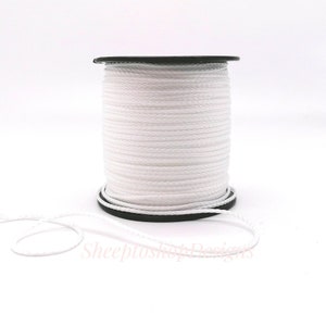 1 m PP cord / cord 1.5 mm, various colors, for pacifier chains, gripping toys, stroller chains, DIN EN 71-3 White