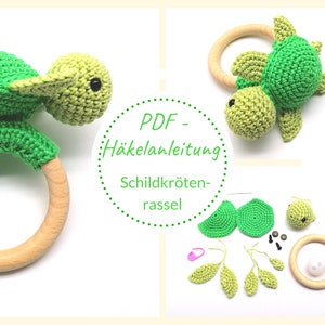 Crochet Pattern Turtle Rattle PDF Instructions, Crochet Turtle / Rattle, Digital Download, German
