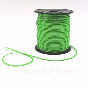1 m PP cord / cord 1.5 mm, various colors, for pacifier chains, gripping toys, stroller chains, DIN EN 71-3 Green