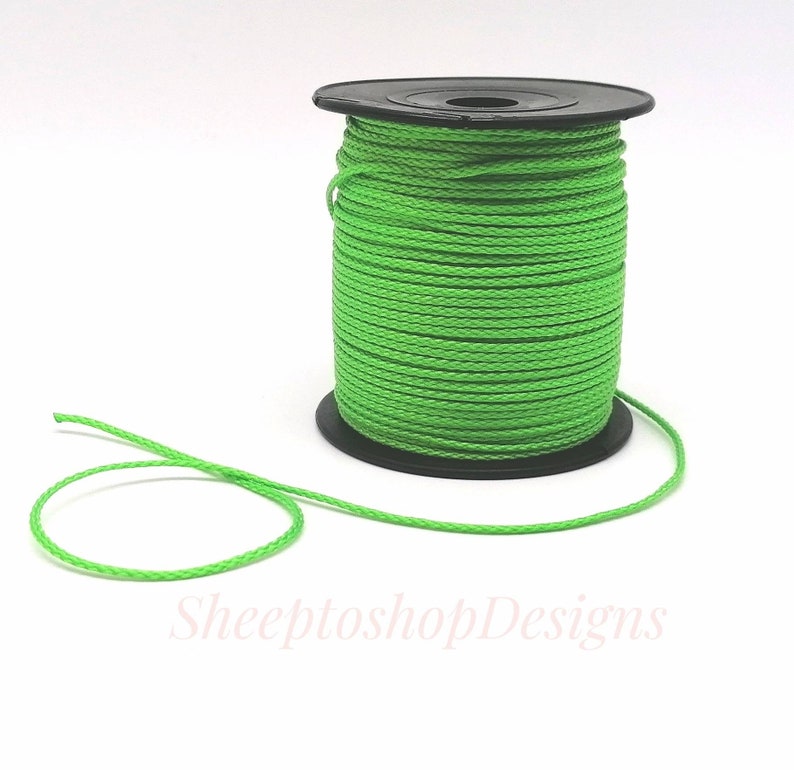 1 m PP cord / cord 1.5 mm, various colors, for pacifier chains, gripping toys, stroller chains, DIN EN 71-3 Green