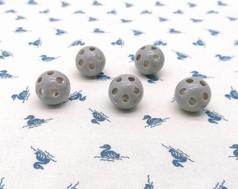 Rasselkugel Rasselball 24mm, zum Einnähen in Kuscheltiere, Rasseln, Puppen oder Tierspielzeug, Farbe Grau