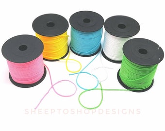 1 m de cordon PP / cordon 1,5 mm, différentes couleurs, pour chaînes de sucettes, jouets de préhension, chaînes de poussettes, DIN EN 71-3