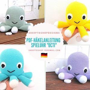 Crochet pattern for Octopus &quot;Octi&quot; as a music box or soft toy PDF file download, DIY language German